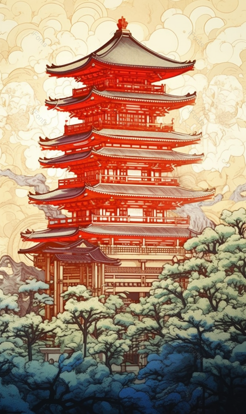 古代建筑古楼场景插画背景,插画/手绘图,插画/手绘图库,插画/手绘图下载,插画/手绘